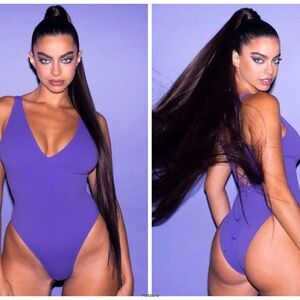 TA3 shaping high cut plungey swimsuit - large short